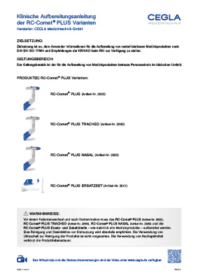 RC-Cornet® PLUS Varianten – Klinische Aufbereitung