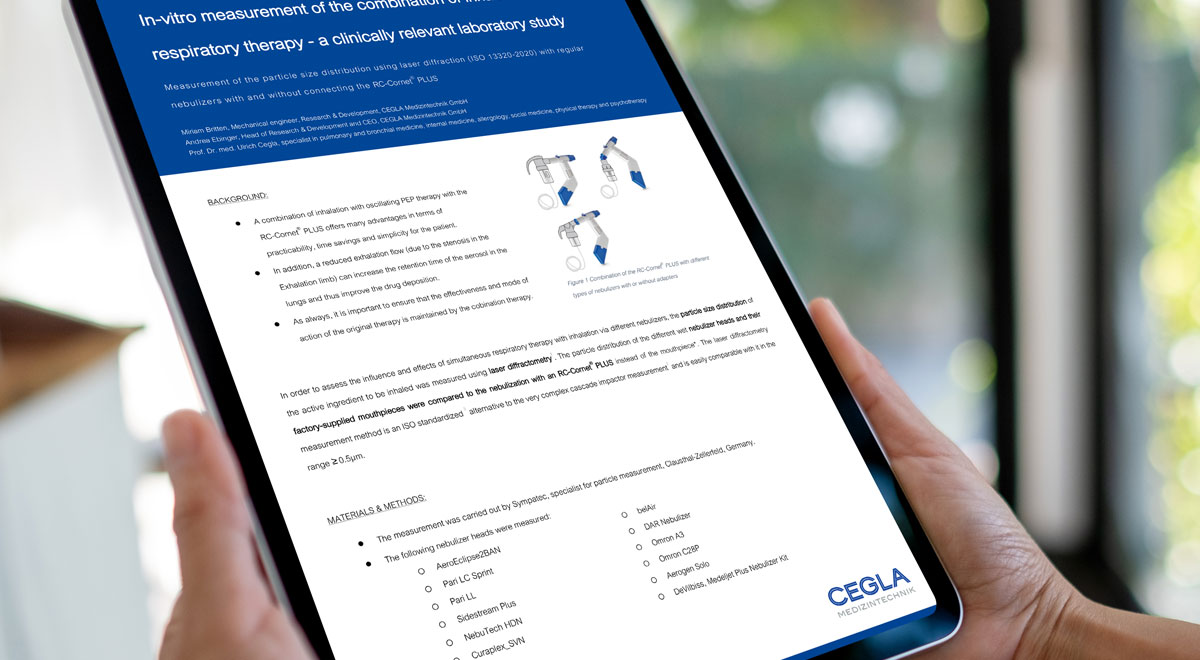 In-vitro measurement of the combination of inhalation and respiratory therapy