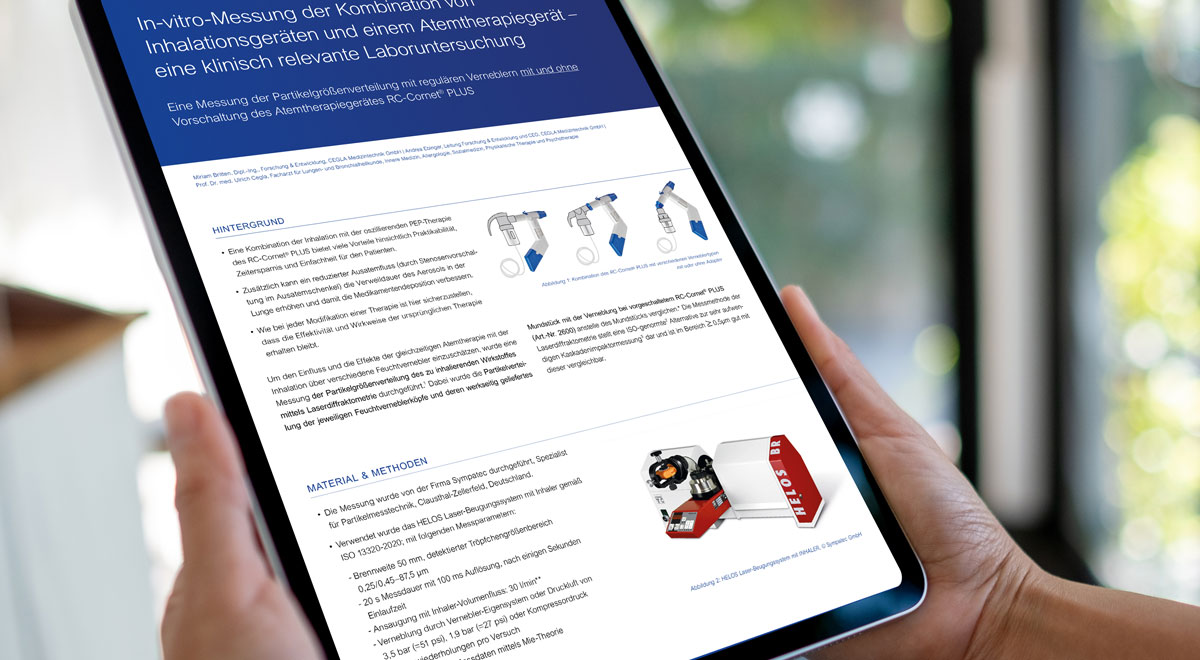 In-vitro-Messung der Kombination von Inhalationsgeräten und einem Atemtherapiegerät